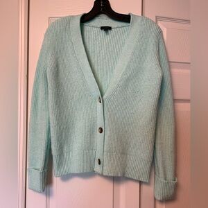 Talbots Knit 3 Button Up Cardigan Women's Size XS Mint Green Cotton Acrylic Wool